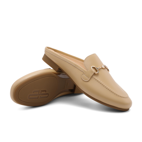 百丽气质穆勒鞋女24夏新商场同款真皮舒适平跟包头拖鞋B6D1DBH4