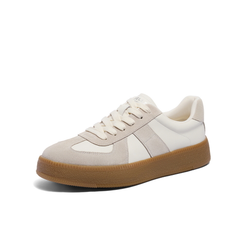 百丽潮搭休闲小白鞋男鞋2024秋新复古运动德训鞋撞色板鞋A1703CM4