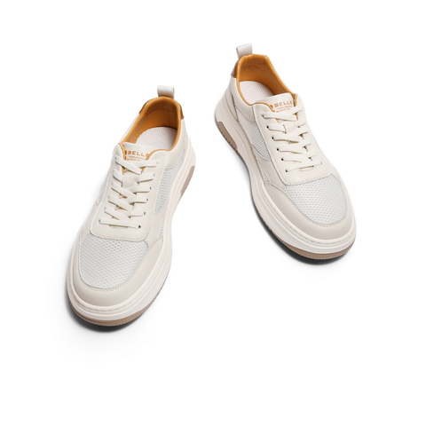 百丽时尚百搭小白鞋男2024夏新轻便厚底网面透气休闲板鞋8LQ01BM4