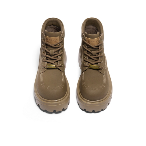 百丽厚底增高工装靴女2024冬新商场同款户外徒步短靴B5A1DDD4