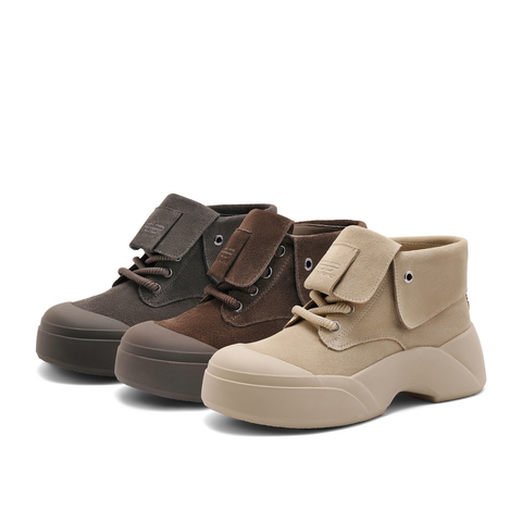 百丽增高厚底高帮鞋女2024冬新舒适复古鞋B2165DM4