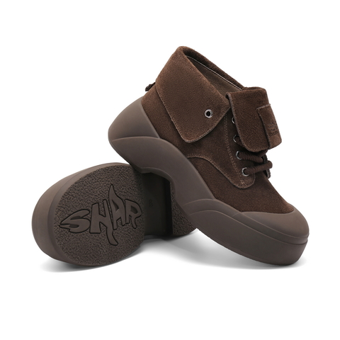 百丽增高厚底高帮鞋女2024冬新舒适复古鞋B2165DM4