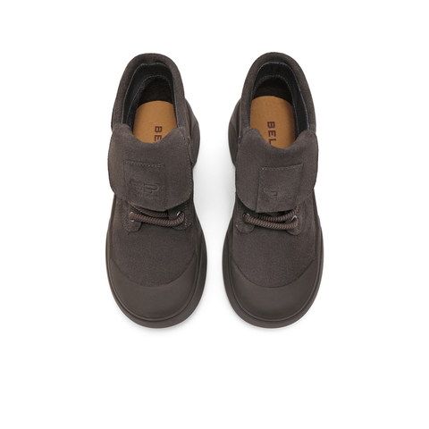 百丽增高厚底高帮鞋女2024冬新舒适复古鞋B2165DM4