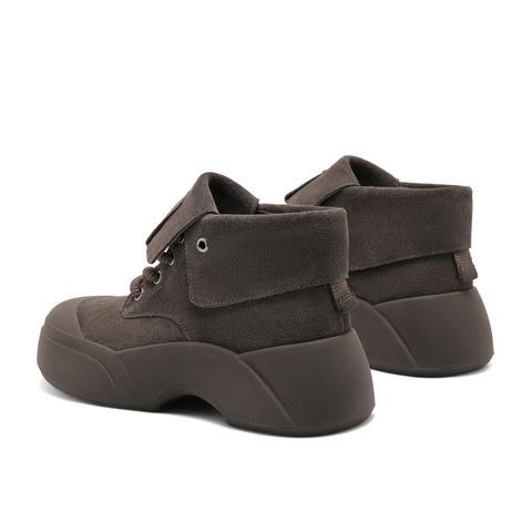 百丽增高厚底高帮鞋女2024冬新舒适复古鞋B2165DM4