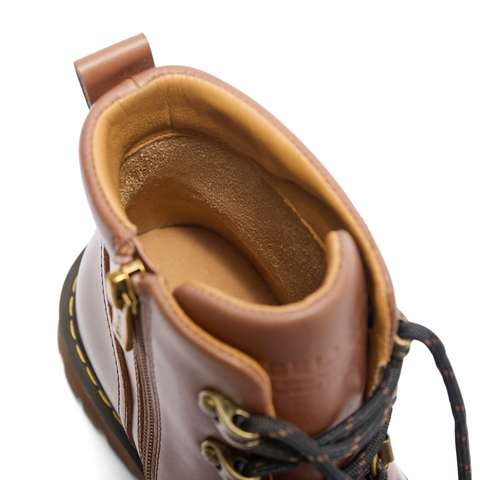 百丽时尚擦色马丁靴女2024冬新商场同款真皮复古短靴BCX44DD4