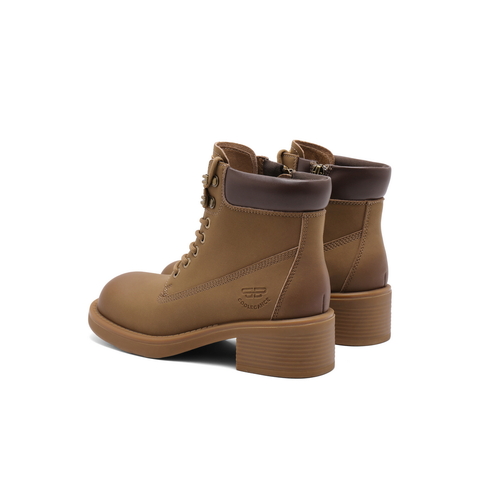 百丽厚底时尚工装靴女2024冬新商场同款复古休闲短靴B9Q1DDD4