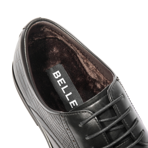 百丽绅士商务皮鞋男鞋2024冬新商场同款牛皮革通勤正装鞋8ML01DM4