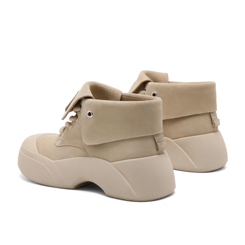 百丽增高厚底高帮鞋女2024冬新舒适复古鞋B2165DM4