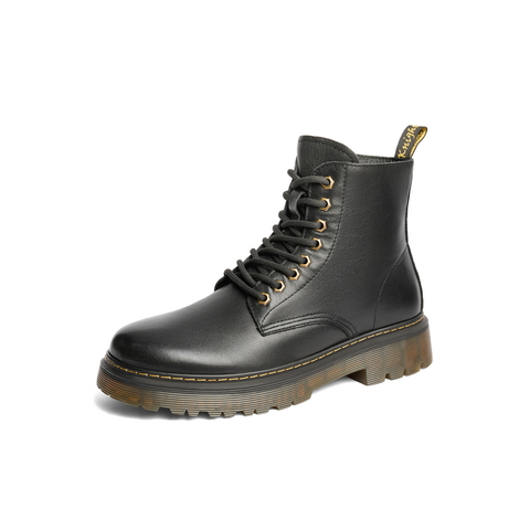 百丽户外潮搭休闲靴男2024冬新商场同款牛皮革厚底马丁靴8NA01DD4