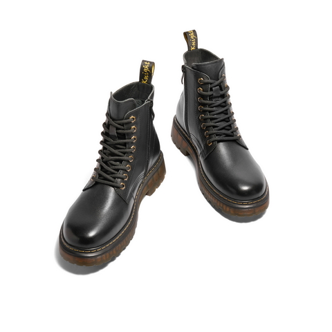 百丽户外潮搭休闲靴男2024冬新商场同款牛皮革厚底马丁靴8NA01DD4