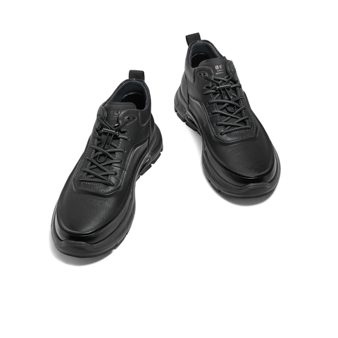 百丽高帮休闲健步鞋男2024冬新商场同款厚底商务运动鞋子8MX01DD4