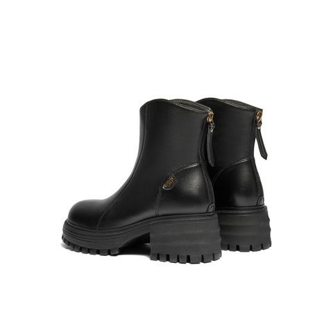 百丽厚底增高休闲靴女2024冬新商场同款真皮舒适靴B8Y1DDZ4