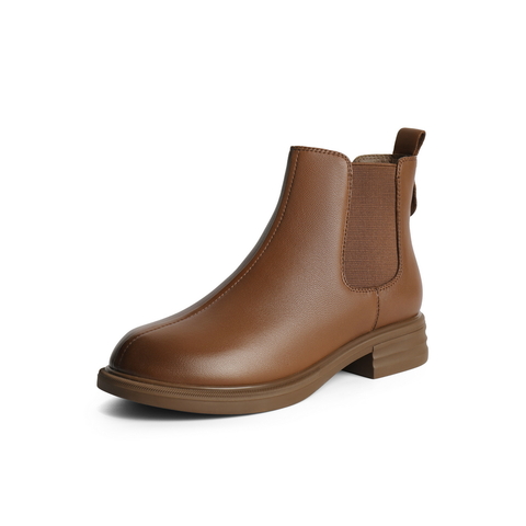 百丽舒适切尔西靴女2024冬新商场同款真皮时尚靴B7D1DDD4