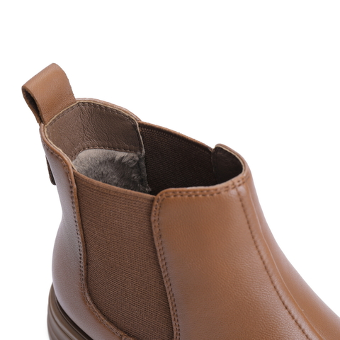 百丽舒适切尔西靴女2024冬新商场同款真皮时尚靴B7D1DDD4