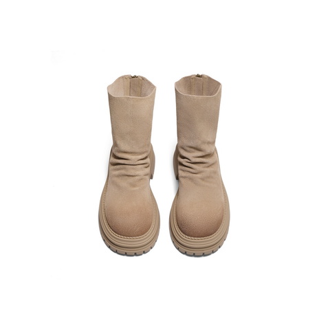 百丽时尚复古休闲靴女2024冬季新款商场同款显瘦短筒靴D1Y1DDZ4