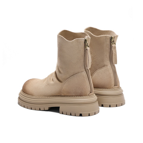 百丽时尚复古休闲靴女2024冬季新款商场同款显瘦短筒靴D1Y1DDZ4
