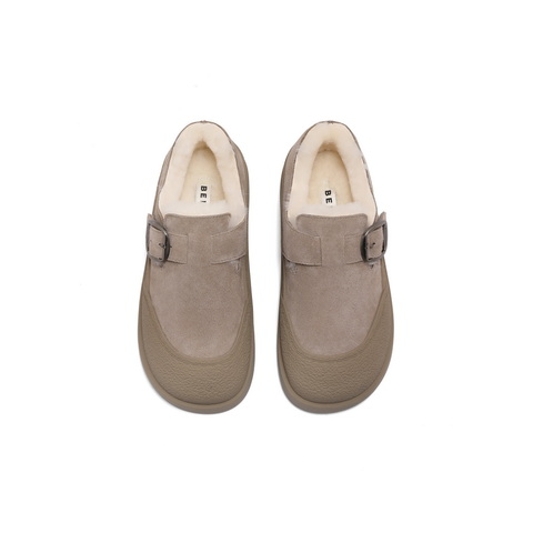 百丽居家保暖毛毛鞋女2024冬新休闲舒适一脚蹬B2258DM4