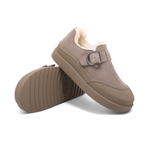 百丽居家保暖毛毛鞋女2024冬新休闲舒适一脚蹬B2258DM4