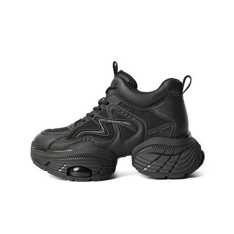 百丽增高厚底高帮老爹鞋女2024冬新商场同款百搭板鞋B9K1DDM4