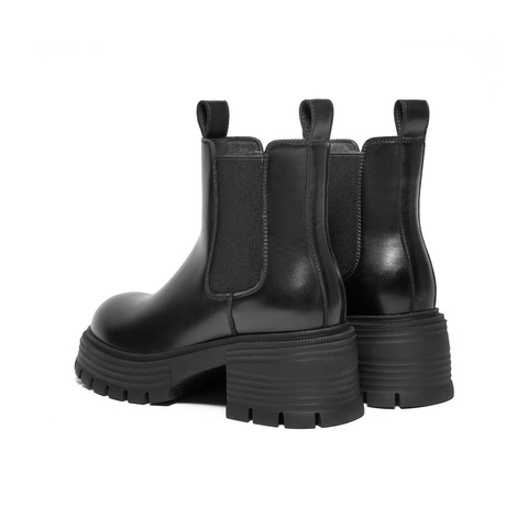 百丽拼色时尚切尔西靴女2024冬新商场同款厚底增高靴B9J1DDD4