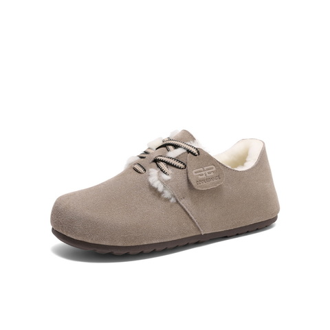 百丽枕头吐司鞋女2024冬新加绒保暖舒适勃肯鞋B2314DM4