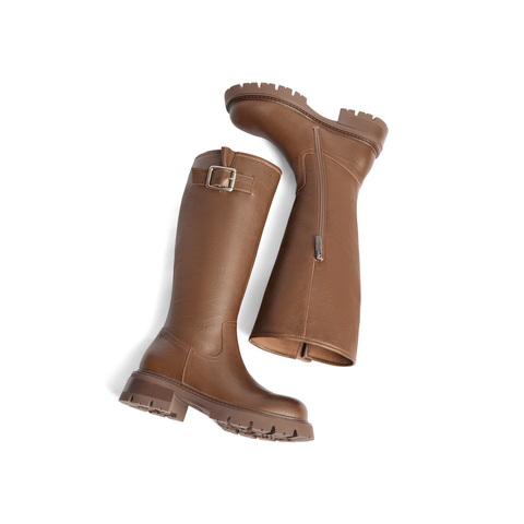 百丽户外休闲骑士靴女2024冬新显瘦时尚长筒靴B2136DG4