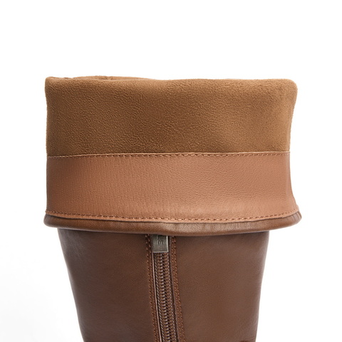 百丽户外休闲骑士靴女2024冬新显瘦时尚长筒靴B2136DG4