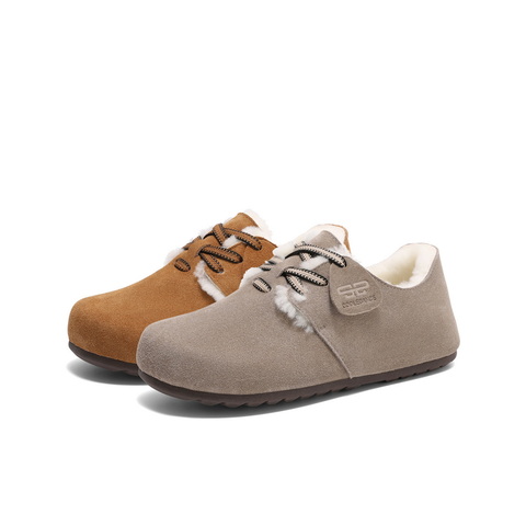 百丽枕头吐司鞋女2024冬新加绒保暖舒适勃肯鞋B2314DM4