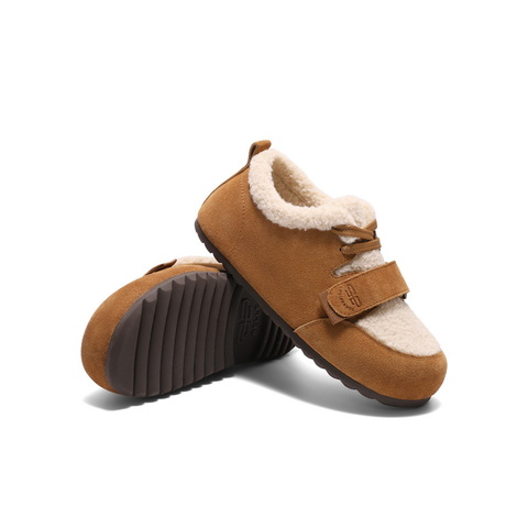 百丽休闲居家勃肯鞋女2024冬新保暖毛毛鞋B2291DM4