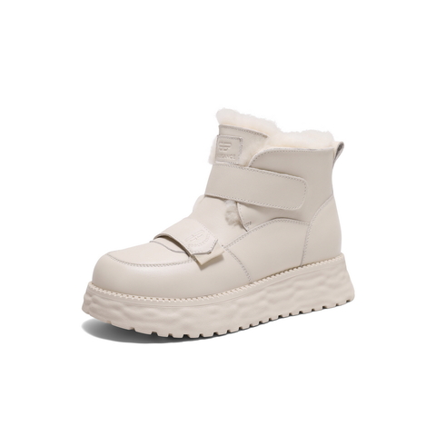 百丽厚底增高雪地靴女2024冬新商场同款加厚保暖休闲短靴D1X1DDD4