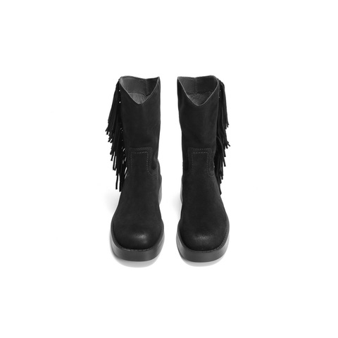 百丽时尚百搭休闲靴女2024冬季新款户外短筒靴B2293DZ4