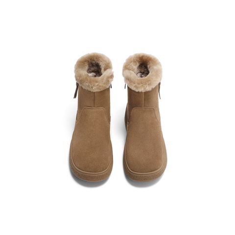 百丽时尚户外雪地靴女2024冬新商场同款保暖加绒短靴C1W1DDD4