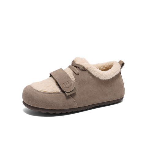 百丽休闲居家勃肯鞋女2024冬新保暖毛毛鞋B2291DM4