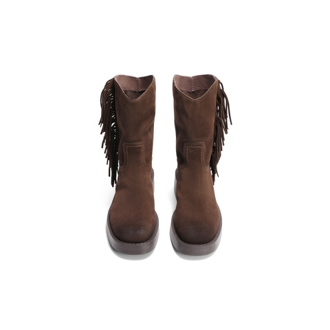 百丽时尚百搭休闲靴女2024冬季新款户外短筒靴B2293DZ4