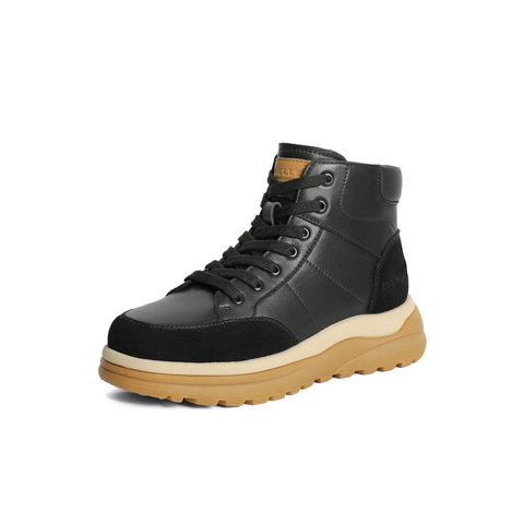 百丽时尚休闲高帮鞋女2024冬新商场同款舒适板鞋B9X1DDD4