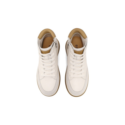 百丽时尚休闲高帮鞋女2024冬新商场同款舒适板鞋B9X1DDD4