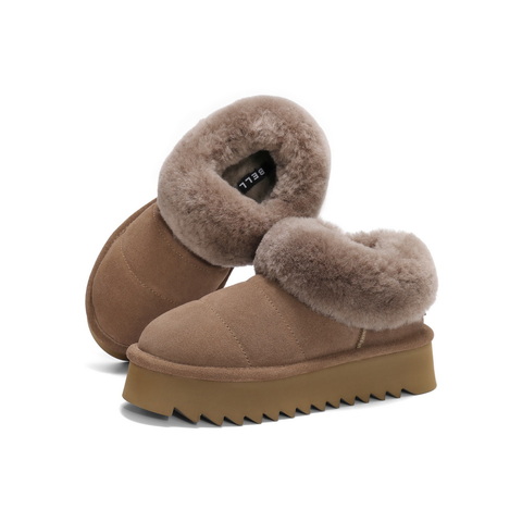 百丽户外休闲毛毛鞋女2024冬新商场同款时尚保暖鞋D1H1DDM4