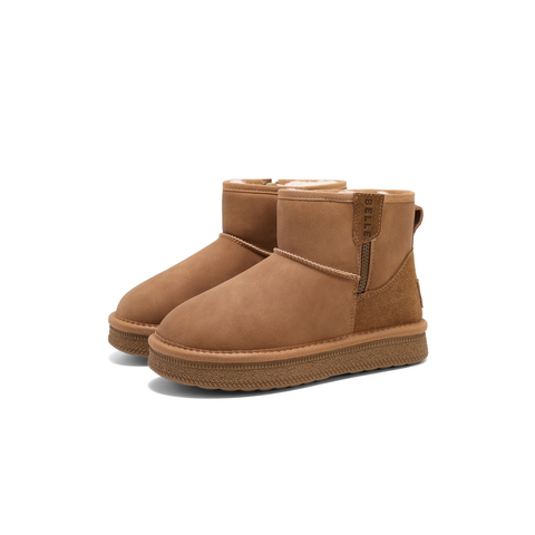 百丽休闲舒适雪地靴女2024冬新商场同款加绒保暖童鞋Y2938D94