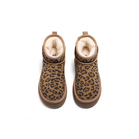 百丽户外徒步雪地靴女2024冬新保暖加绒短靴B2169DM4