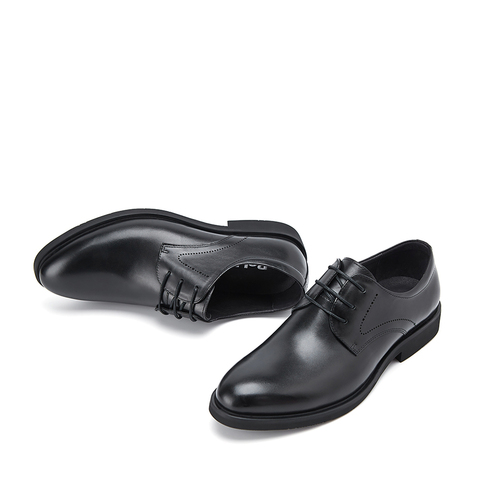 百丽商务正装皮鞋牛皮黑色西装鞋婚鞋大码男士休闲皮鞋10822AM4