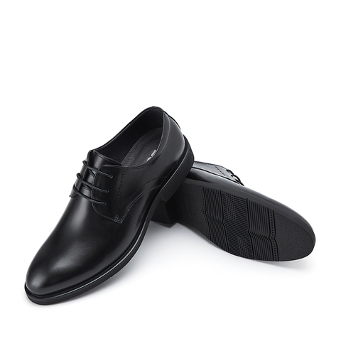 百丽商务正装皮鞋牛皮黑色西装鞋婚鞋大码男士休闲皮鞋10822AM4