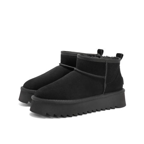 百丽增高厚底雪地靴女2024冬新商场同款保暖加绒短靴D1C1DDM4