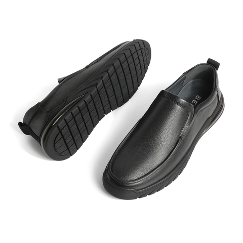 百丽酷雅商务鞋男鞋2024春季牛皮革套脚休闲皮鞋A0957AM4