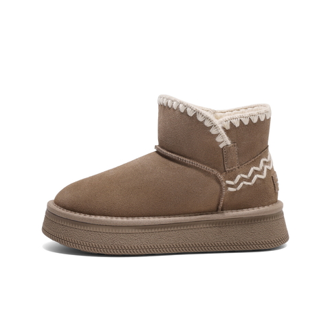 百丽户外徒步雪地靴女2024冬新商场同款保暖御寒短靴D1U1DDD4