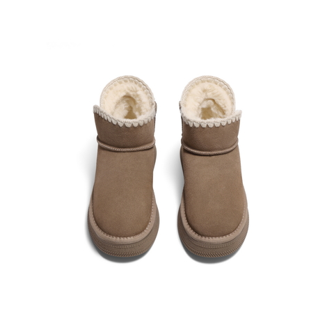 百丽户外徒步雪地靴女2024冬新商场同款保暖御寒短靴D1U1DDD4