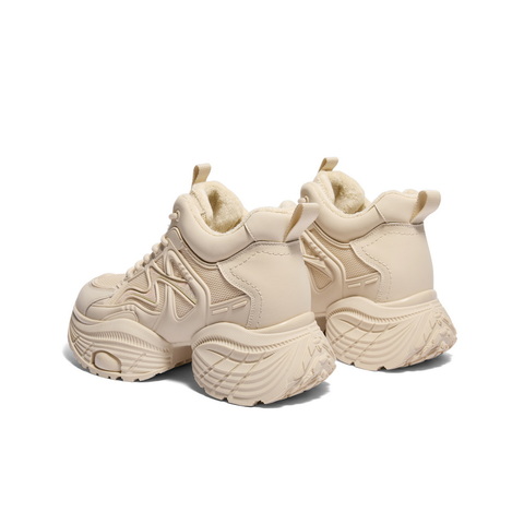 百丽增高厚底高帮老爹鞋女2024冬新商场同款百搭休闲鞋B9K1DDM4