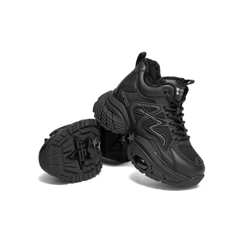 百丽增高厚底高帮老爹鞋女2024冬新商场同款百搭休闲鞋B9K1DDM4