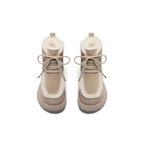 百丽时尚休闲雪地靴女2024冬新商场同款保暖御寒短靴D2D1DDD4