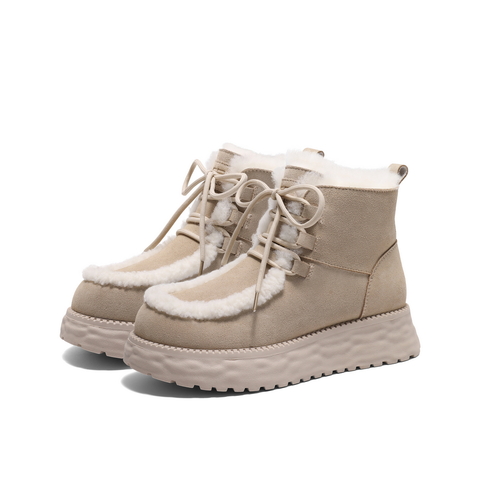 百丽时尚休闲雪地靴女2024冬新商场同款保暖御寒短靴D2D1DDD4