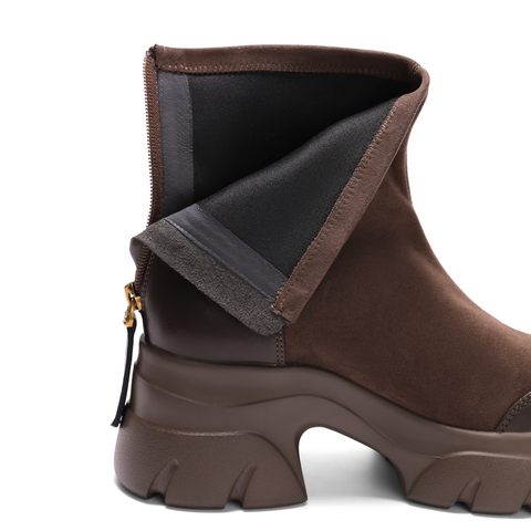 百丽职场气质弹力靴2024冬新真皮厚底短靴B2358DD4